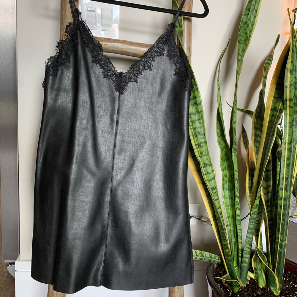 Zara Faux Leather Cocktail Dress